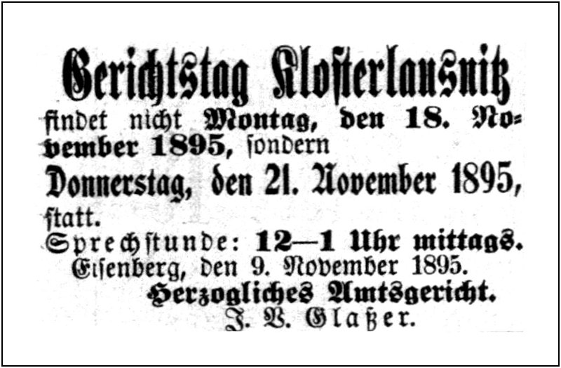 1895-11-18 Kl Gerichtstag